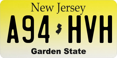 NJ license plate A94HVH