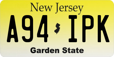 NJ license plate A94IPK