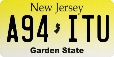 NJ license plate A94ITU