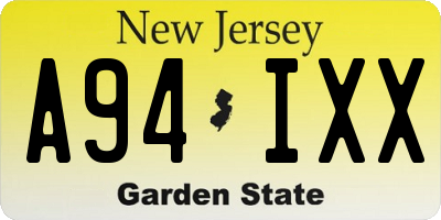 NJ license plate A94IXX