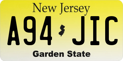 NJ license plate A94JIC