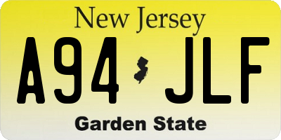 NJ license plate A94JLF