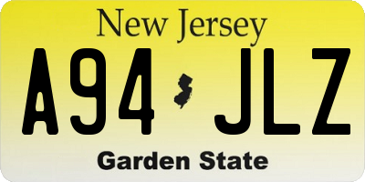 NJ license plate A94JLZ