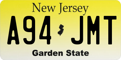 NJ license plate A94JMT