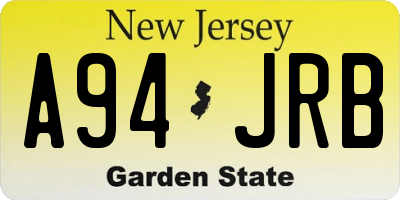NJ license plate A94JRB