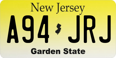 NJ license plate A94JRJ