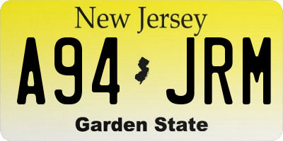 NJ license plate A94JRM
