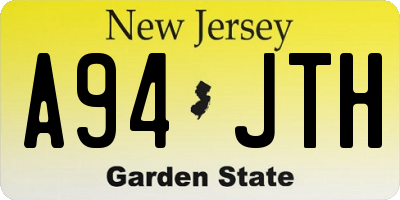 NJ license plate A94JTH