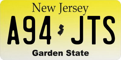NJ license plate A94JTS