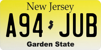 NJ license plate A94JUB