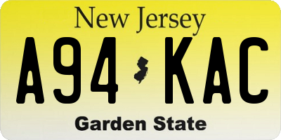 NJ license plate A94KAC