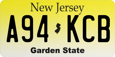 NJ license plate A94KCB