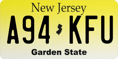 NJ license plate A94KFU