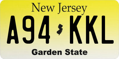 NJ license plate A94KKL