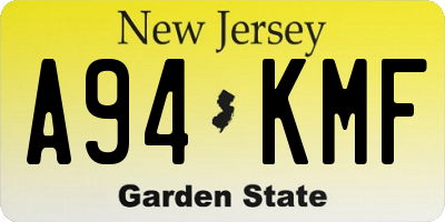 NJ license plate A94KMF