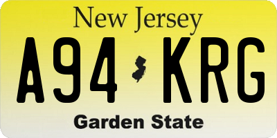 NJ license plate A94KRG