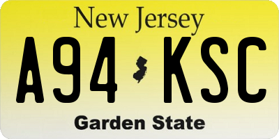 NJ license plate A94KSC