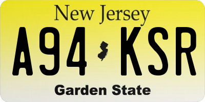 NJ license plate A94KSR