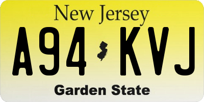NJ license plate A94KVJ