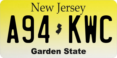 NJ license plate A94KWC