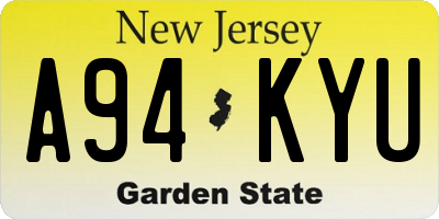 NJ license plate A94KYU