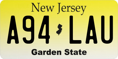 NJ license plate A94LAU