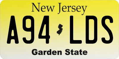 NJ license plate A94LDS