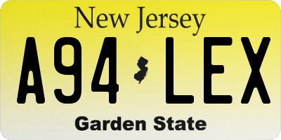 NJ license plate A94LEX