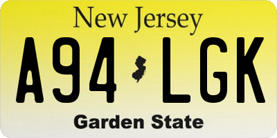 NJ license plate A94LGK