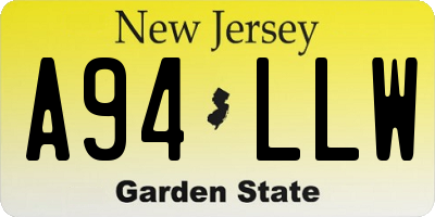 NJ license plate A94LLW