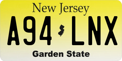 NJ license plate A94LNX