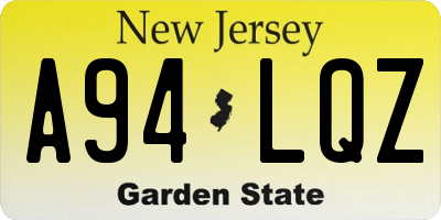 NJ license plate A94LQZ