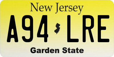 NJ license plate A94LRE