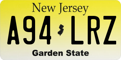NJ license plate A94LRZ