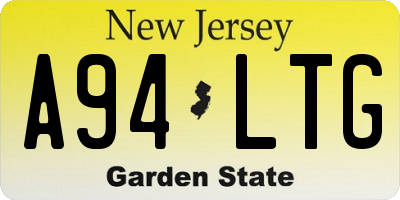 NJ license plate A94LTG