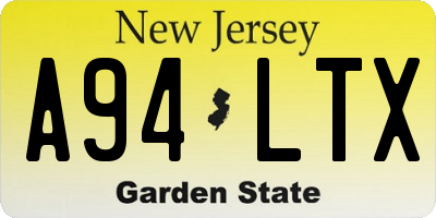 NJ license plate A94LTX