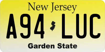 NJ license plate A94LUC