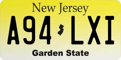 NJ license plate A94LXI
