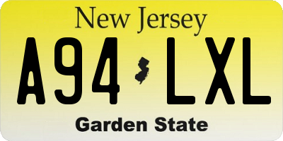NJ license plate A94LXL
