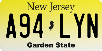 NJ license plate A94LYN