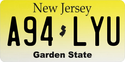 NJ license plate A94LYU