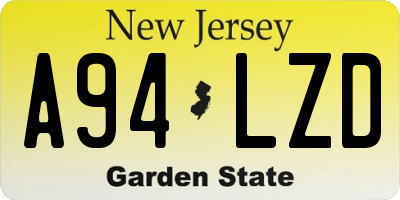 NJ license plate A94LZD