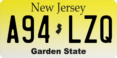 NJ license plate A94LZQ