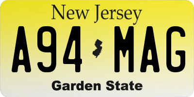 NJ license plate A94MAG