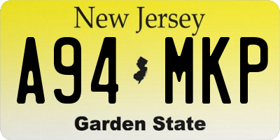 NJ license plate A94MKP