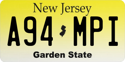 NJ license plate A94MPI