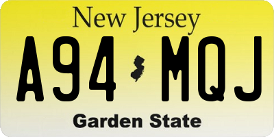 NJ license plate A94MQJ
