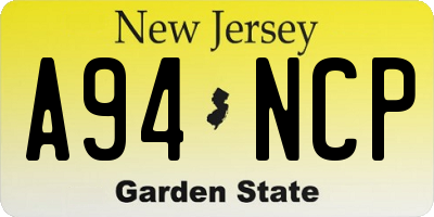 NJ license plate A94NCP