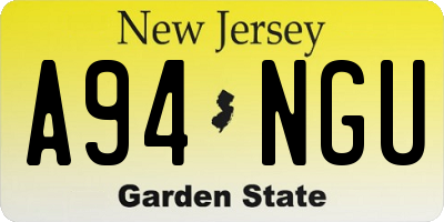 NJ license plate A94NGU