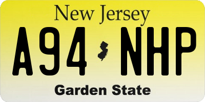 NJ license plate A94NHP